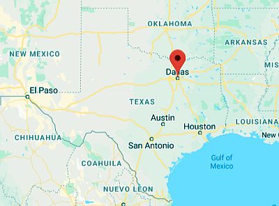 Dallas, ubicación en el mapa