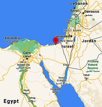 El Arish, ubicación en el mapa