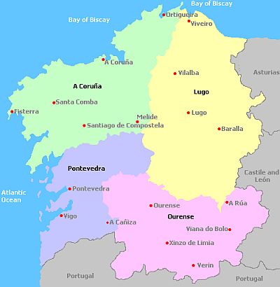 Galicia, mapa