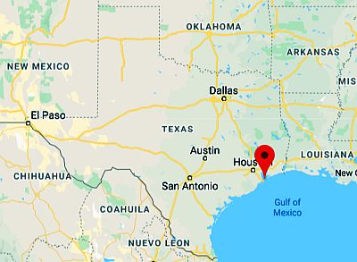 Galveston, ubicación en el mapa