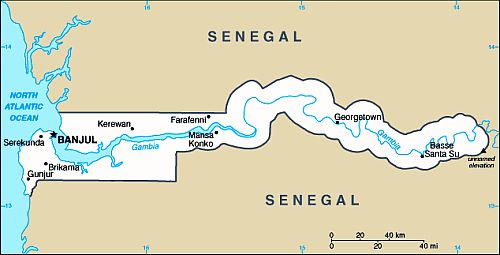 Mapa - Gambia