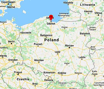 Gdansk, ubicación en el mapa