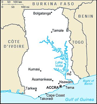 Mapa - Ghana