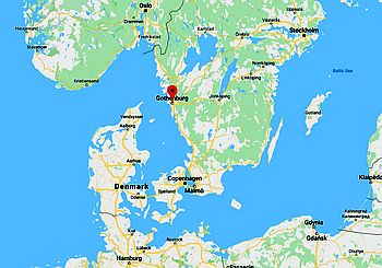 Gotemburgo, ubicación en el mapa
