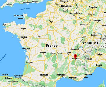 Grenoble, ubicación en el mapa