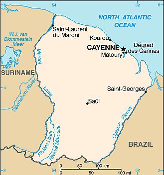 Mapa - Guayana Francesa