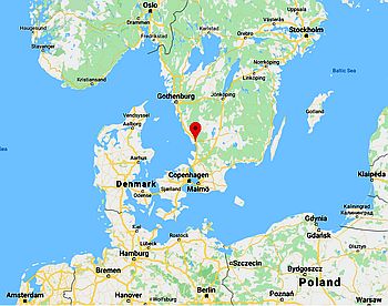 Halmstad, ubicación en el mapa