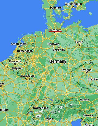 Hamburgo, ubicación en el mapa