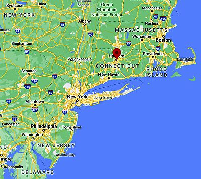 Hartford, ubicación en el mapa