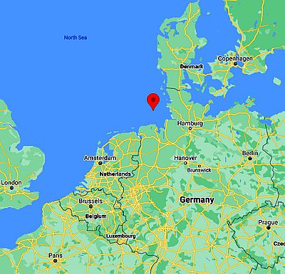 Heligoland, ubicación en el mapa