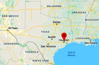 Houston, ubicación en el mapa
