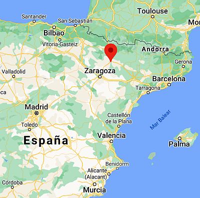 Huesca, ubicación en el mapa