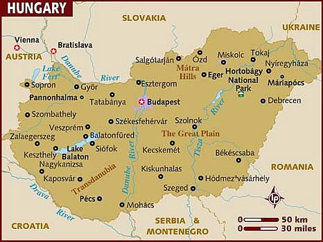 Mapa - Hungría