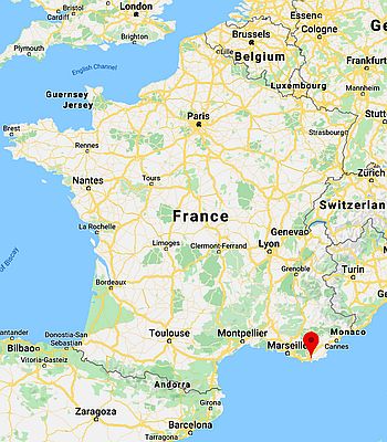 Hyeres, ubicación en el mapa