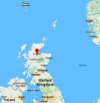 Inverness, ubicación en el mapa