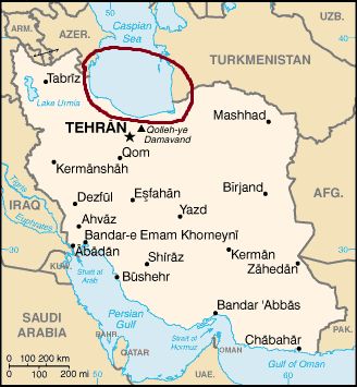 Irán, costa del Mar Caspio