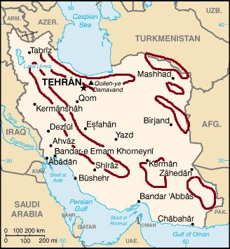 Irán, clima de las montañas