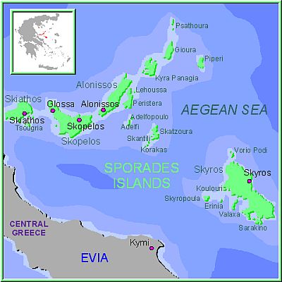 Islas Espóradas, mapa