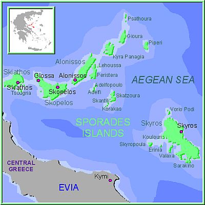 Islas Espóradas, mapa