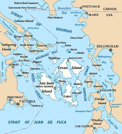 Islas San Juan, mapa