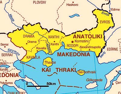 Islas del Mar de Tracia, mapa