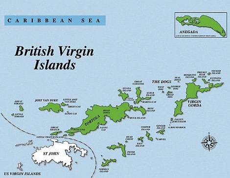 Mapa - Islas Vírgenes Británicas