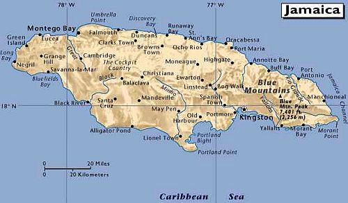 Mapa - Jamaica
