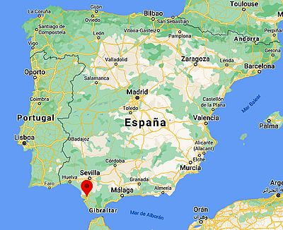 Jerez de la Frontera, ubicación en el mapa