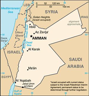Mapa - Jordania