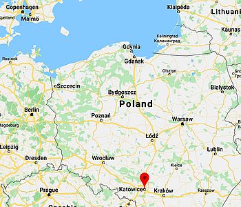 Katowice, ubicación en el mapa