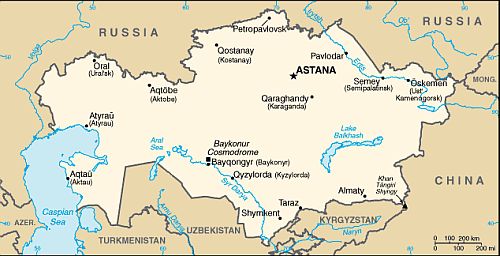 Mapa - Kazajistán