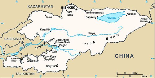 Mapa - Kirguistán