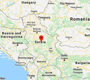 Kragujevac, ubicación en el mapa