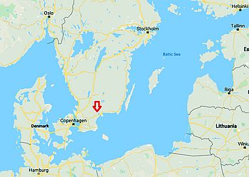 Kristianstad, ubicación en el mapa