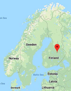 Kuopio, ubicación en el mapa