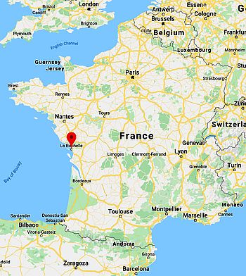 La Rochelle, ubicación en el mapa