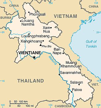 Mapa - Laos