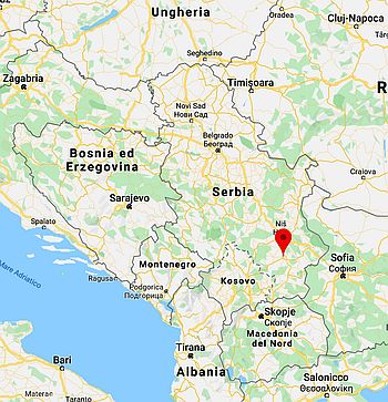 Leskovac, ubicación en el mapa