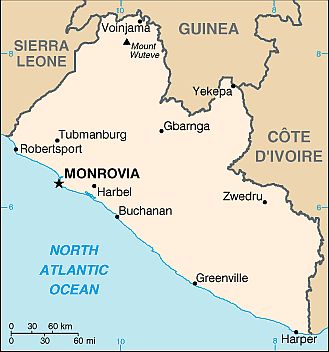Mapa - Liberia