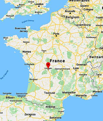 Limoges, ubicación en el mapa