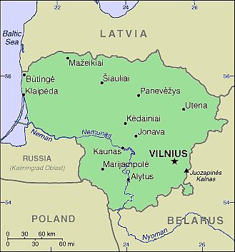 Mapa - Lituania