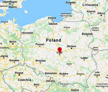 Lodz, ubicación en el mapa