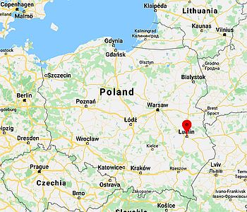Lublin, ubicación en el mapa