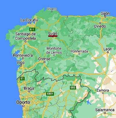 Lugo, ubicación en el mapa