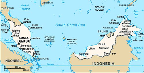 Mapa - Malasia