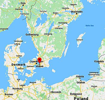 Malmo, ubicación en el mapa