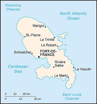 Mapa - Martinica