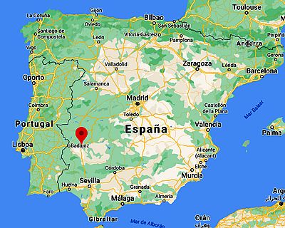 Merida-España, ubicación en el mapa