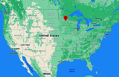 Minneapolis, ubicación en el mapa