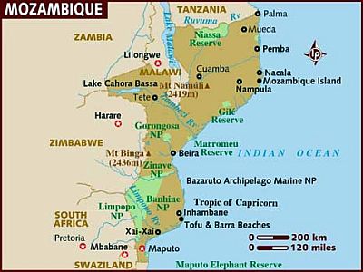Mapa - Mozambique